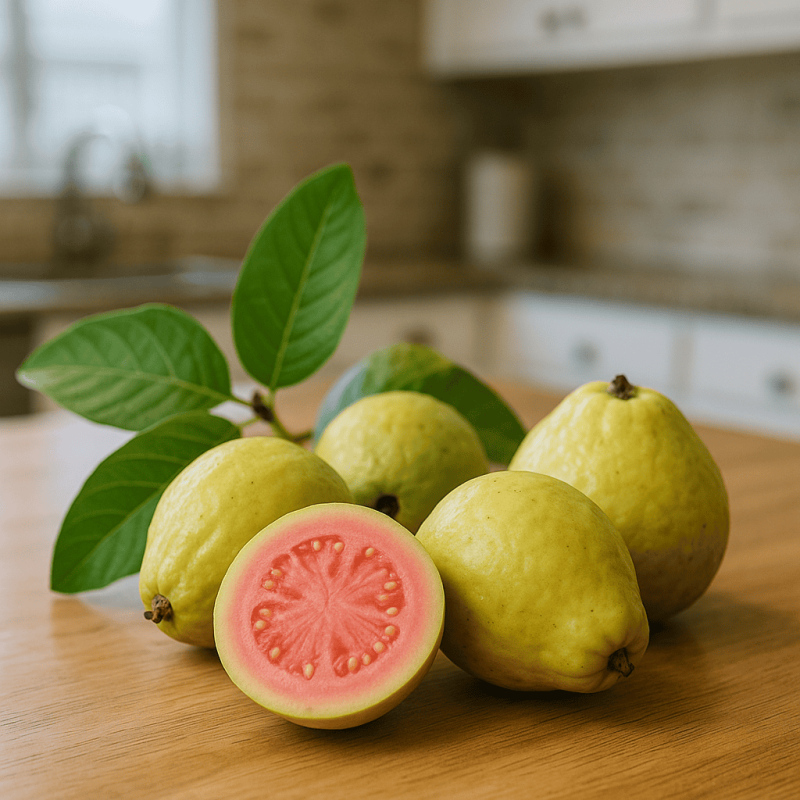 Fotografia em close da fruta Goiaba